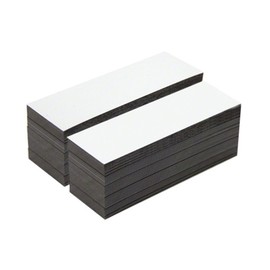 first4magnets FML12040GW-100 120 x 40 x 0.76 mm Flexible Magnetic Labels with Gloss White Dry Wipe Surface (Pack of 100)