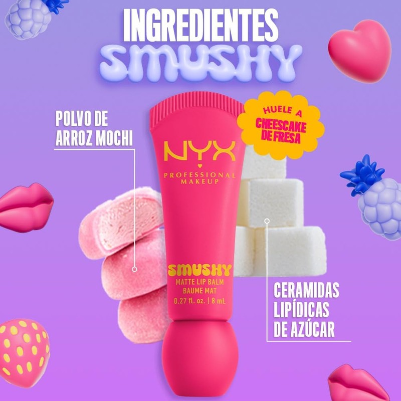 NYX Professional Makeup, Smushy Bálsamo de Labios Matte - Tono
