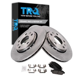TRQ Front Brake Pad & Rotor Kit Brake Pads Brake Rotor Ceramic Compatible with 2021 Nissan Kicks 2020-2022 Sentra