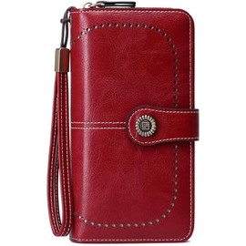 Cartera Mujer de Piel, Billetera con Bloqueo RFID de Gran Capacidad | Monedero Mujer Embrague Bolsillo con Cremallera, Dama Minimalista, Tarjetero Moda, Regalos para Chicas y Mujeres