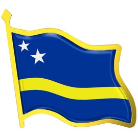 Curaçao Flag Lapel Pin - Enamel Metal National Badge | World Travel Souvenir Gifts for Men & Women | Country Flag Patriotic Brooch Bulk Pack of Pins for Hat, Tie, Clothes, Backpack (1pc)