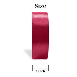 Ribbon 1 inch Dark Crimson Ribbons for Crafts Gift Ribbon Satin Solid Ribbon Roll 1 in x 25 Yards