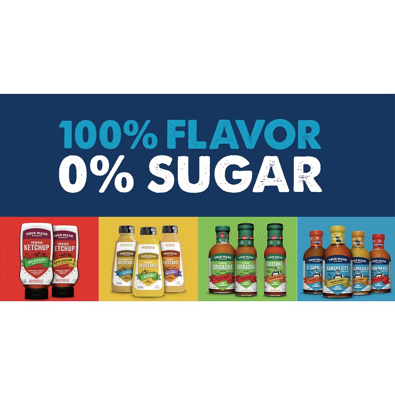 True Made Foods Low Sugar Honey Mustard, Keto Friendly (12oz,