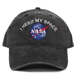 NASA I Need My Space Pigment Dye Embroidered Hat Cap Unisex Adult Multi (Black),One Size