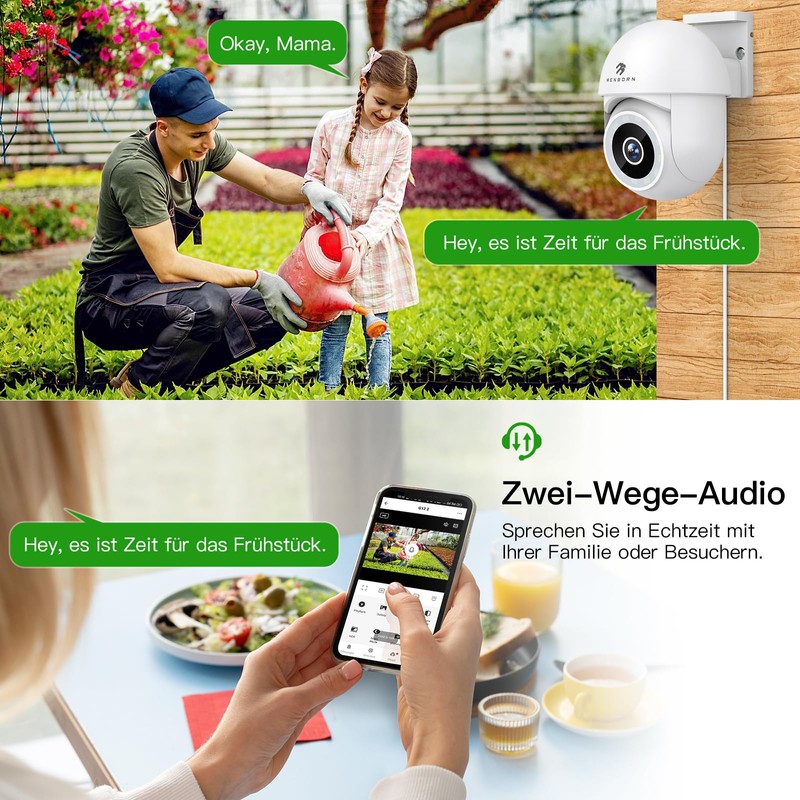 Menborn 2.5K Outdoor Surveillance Camera, 2.4/5GHz Camera Surveillance with Floodlight,