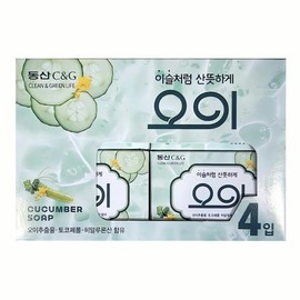 Cucumber Soap 90g 4-pack Rum Shampoo Body Wash Moisture Moisturizing Skin Care Natural Bathroom Cash on Delivery or Pay upon Order / 오이 비누 90g 4개입 럼 샴푸 바디 워시 수분 보습 스킨 케어 천연 욕실 착불 또는 주문시 결제