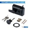 XFORT 40mm Matt Black Night Latch Narrow Complete with Rim