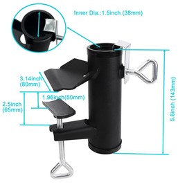 Vezuifoo Patio Umbrella Holder Clamp,Heavy Duty Patio Umbrella Clamp Deck Umbrella Stand,Metal Umbrella Clamp Outdoor Umbrella Mount Bracket for Fences,Railing,Deck,Bench,Boats,Bleachers