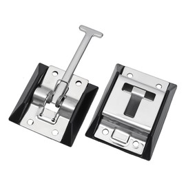 The Lord of the Tools 1 Pair T Style Entrance Door Latch 304 Stainless Steel Entrance Door Bolt Door Holder with Retaining Part for Motorhome Trailer Camper