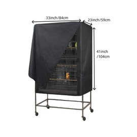 Universal Bird Cage Cover, Oxford Cloth Waterproof Dustproof Covers for Cage Adjustable Protective Night Cover with Two Handle Top Design, Bird Cage Supplies for Cats, 33 Inches L x 23W x 41 H