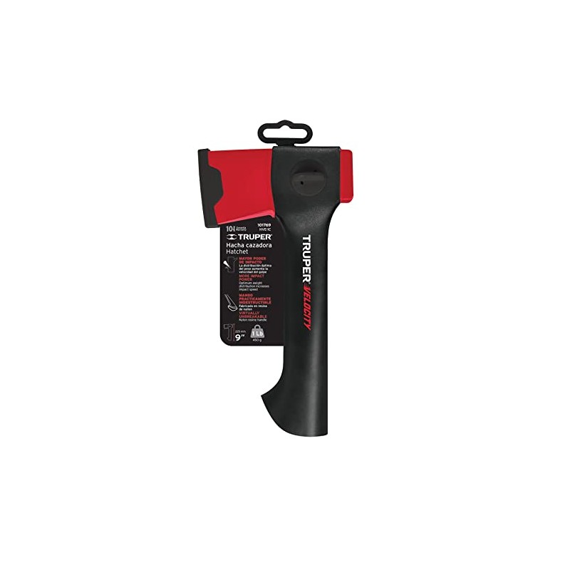 Truper HVE-1C Hacha 1 lb, mango corto de nylon, 9"