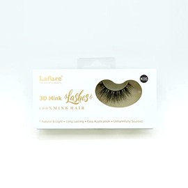 Laflare 3D 100% REAL MINK Eyelashes, Luxurious Hand-made, Light, Natural, Long Lasting, Easy to Apply False Lashes (K05)