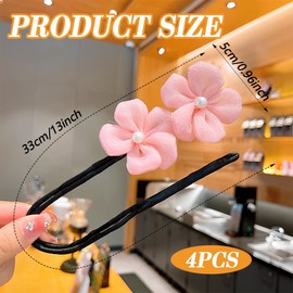 LAJUP 4 Pack Magic Hair Bun Organza Flower Bun Maker for Women Donut Bun Maker Hair Clips Hair Styling Tools Bun Maker Set for Kids Girls