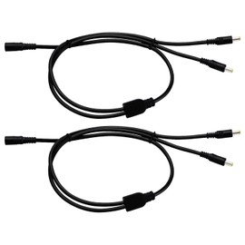 1to2/2pcs 5.5x2.5mm 12 volt, splitter, power splitter, Y-type power splitter for LED light bar, cctv surveillance camera, etc.