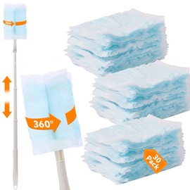 30PCS Duster Refills Compatible with Flash, 180°Fluffy Duster Refills with Extended Handle, Disposable Microfiber Duster Refills for Cleaning