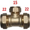 22mm x 22mm x 15mm Compression Reducing Tee