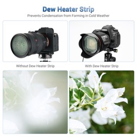 JJC USB Lens Warmer, 80mm Dew Heater Strip With Temperature Regulator, Condensation Prevention for Telescopes, Mirrorless DSLR Camera, Astrophotography, Eyepieces Less Than 3.15"/80mm