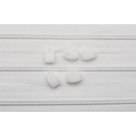 Großhandel für Schneiderbedarf 5 M Reißverschluss Endlos Weiß inkl. 5 Spezialschieber für Bettwaren 4 mm Spiralkette