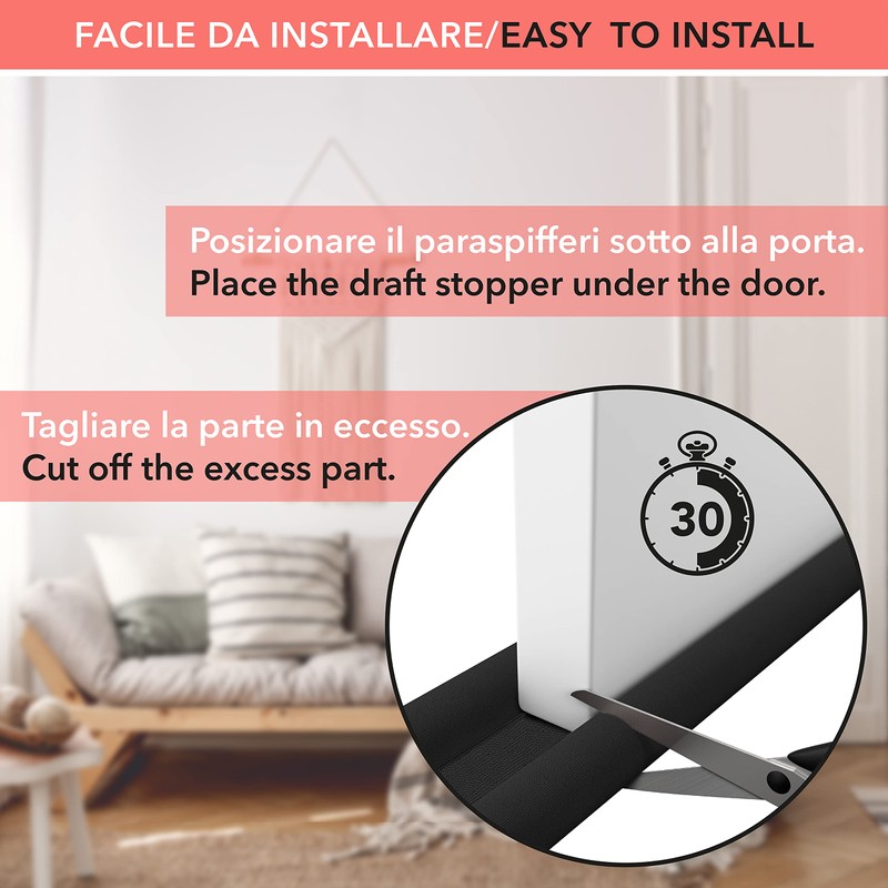 Draught Excluder for Armored Door, Extendable Draught Excluder for All