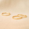 GNIRTSI Gold Flat Ribbed Ring for Women 14K Gold Plated