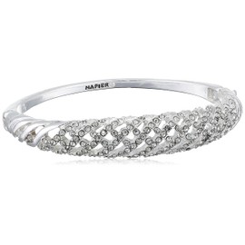 Napier Women's Boxed Layered Cuff, Silver/Crystal