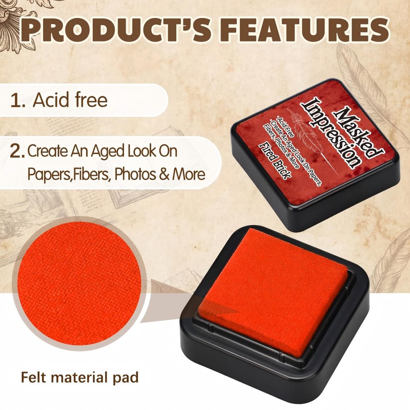 8 Pcs Mini Ink Pads for Stamps Water Based Stamp