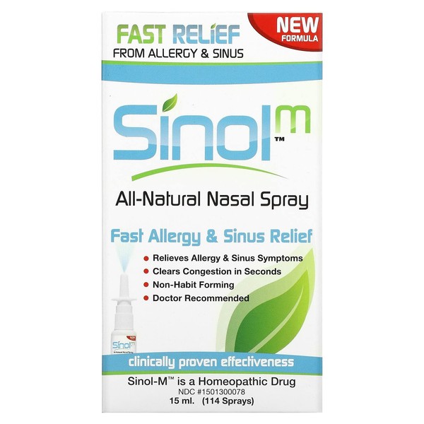 Sinol-M Allergy & Sinus Relief Spray 15 ml (Pack of 3)
