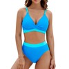 YNIQUE Conjunto de Bikini de Cintura Alta para Mujer, Control
