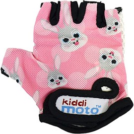 Kiddimoto - Cycling Gloves | Fingerless Gloves for Kids | Perfect for Bike, Scooter & Skateboard | Ideal for Boys and Girls | Available in Different Colourful Designs & Sizes (Bunny, S (2-5y))