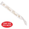 Beistle Prom Court Satin Sash 2 Piece, White/Gold