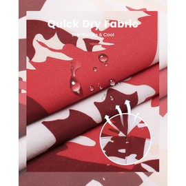 MaaMgic Mens Swim Trunks with Compression Liner 2 in 1 Swimming Shorts Stretch 5.5" Quick Dry Bathing Suits,Canada Flags Red,Large