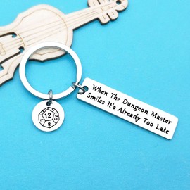 Ximalun Dungeon Master Gifts Keyring DM Gift When The Dungeon Master Smiles It's Already Too Late Keyring Dungeons and Dragons Gift RPG Gift Gamer Gift Dungeon Masters Fans Gift