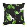 Basil Leaves Abstract Color Splash Throw Pillow