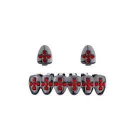 TOPGRILLZ Grillz Cross Grills for Your Teeth 3 pcs Fake Teeth Men 18K Gold Plated Iced out CZ Diamond Grillz for Women Hip Hop Rapper Festival Costume (Black Red Cross)