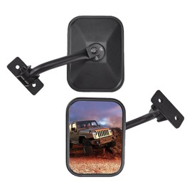 Upgraded Mirrors Doors Off Compatible with Wrangler TJ JK JKU, QMPARTS No Vibrate & Wobble Side View Mirrors, Easy-Install Quick Release Mirror Relocation Kit Compatible with Wrangler 1997-2018