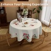 TQUQOBU Canvas Round Table Cloths 60 Inch, Waterproof Floral Summer