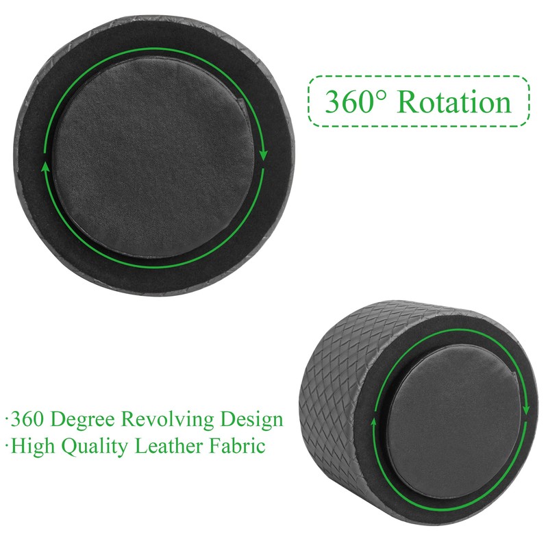 Czzmy Round Leather Art Supply Organizer,Remote Control Holder with Adjustable