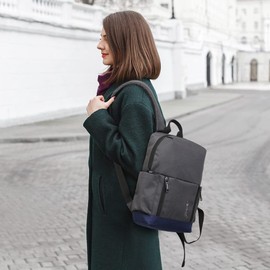 BE SMART Waterproof Mini Backpack for Women, Casual Daypack Small Work Bag for Workout/College/Travel/Daily Use, Lightweight Cute Backpacks with RFID Anti theft Back Pocket, Grey