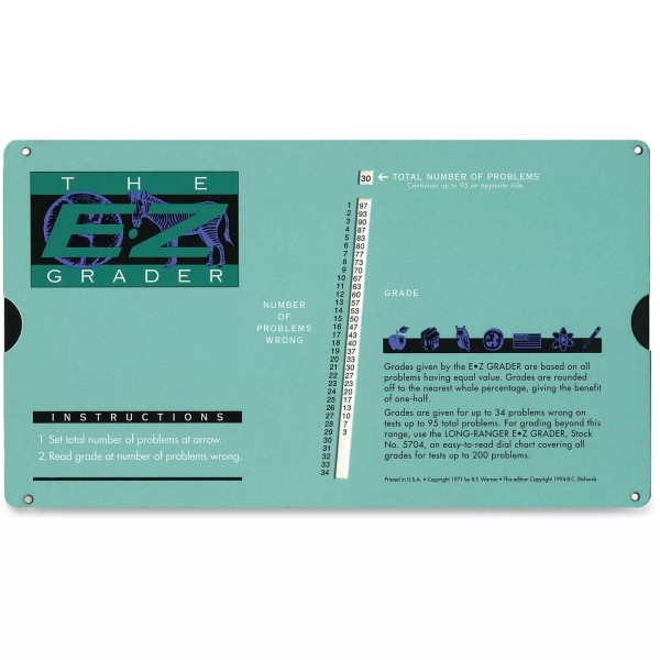 Advantus Grading Calculator - E-Z Grader Teacher's Aid Scoring Chart