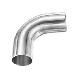 M METERXITY OD 1.5 Inch 90 Degree Mandrel Bend Elbow, Thicken 1.5 mm 304 Stainless Steel Exhaust Elbow Pipe for Car Modified Exhaust System, Stair Handrail Bend, Height 90 mm