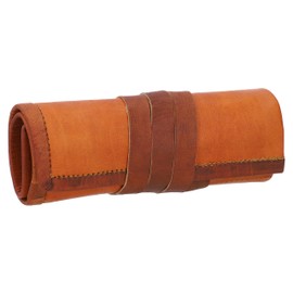 Gusti Leder nature Genuine Leather Stationery Pencil Case Art Uni College Supplies Roll Wrap Holder Vintage Unisex Brown S17b