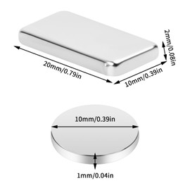 Wisebom Strong Rectangular Magnets 20 x 10 x 3 mm Neodymium Magnets, 20 Pieces Small Ultra Strong Rare Earth Magnets Flat Square Magnet, Plates Fridge Magnets for Magnetic Board Office School