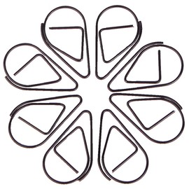 Feelairy Paper Clip Set - 100 Pieces Small Paper Clips Water Drop Paper Clips 1.5 x 2.5 cm Waterdrop Shaped Bookmark Retro Design Metal Stationery for School and Office (Black)