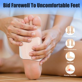 Foot Ease Pro Arch Support Inserts for Flat Feet Gel Arch Support Inserts for Women Reusable Arch Cushions for Plantar Fasciitis Relief