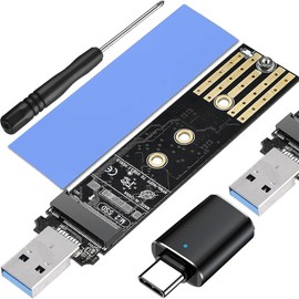 Xiatiaosann M.2 to USB Adapter NVMe SSD to USB 3.1 Gen2 10Gbps PCI-E Converter Reader M Key & B+M Key for 2280 2242 2260 2230 SSD Hard Drive, NVMe SSD Enclosure Replacement Parts