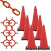 Mr. Chain Traffic Cone and Chain Kit, Traffic Orange, 28-Inch