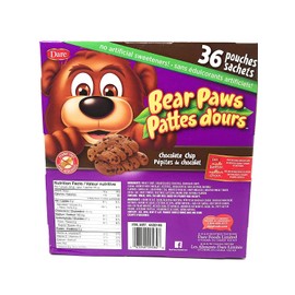 Dare Bear Paws Chocolate Chip Cookies, 36packs, 1.44kg/3.2lbs