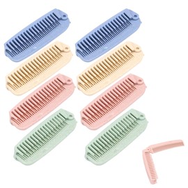 VARKAGE Pack of 8 Foldable Travel Hair Brushes, Small, Travel Brush, Portable Folding Comb for Hair Restoration, Shine and Smoothing