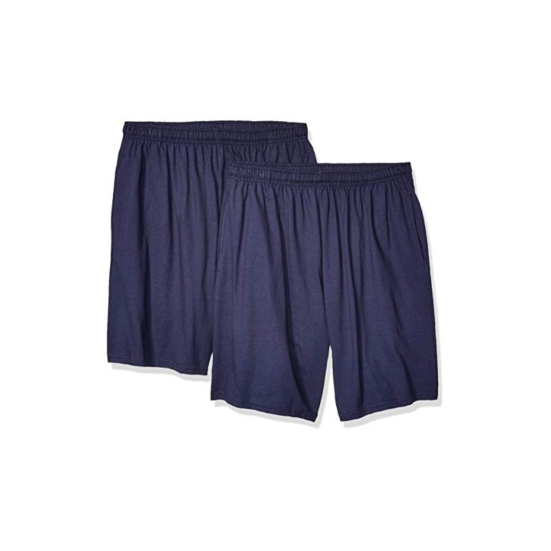 Soffe Men's Classic Cotton Pocket Short, Navy (2 Pack), Large