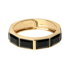 Black and Gold Bracelets for Woman Trendy Black Cuff Bracelet Acrylic Bangle Bracelets Black and Gold Jewelry Birthday Christmas Jewelry Gifts for Women Girls